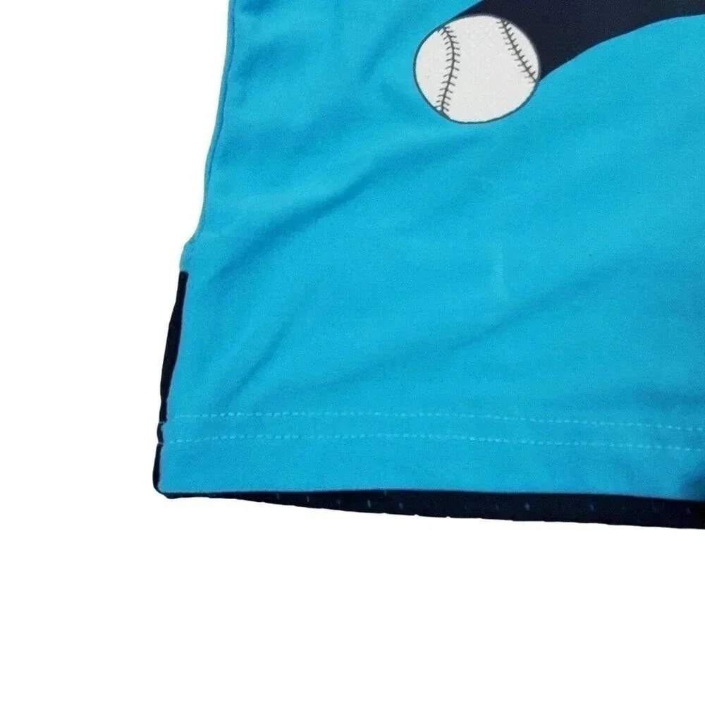 3-6m Boys ROOKIE OF THE YEAR Light Blue/Grey Hooded Tshirt/Shorts Athletic Set